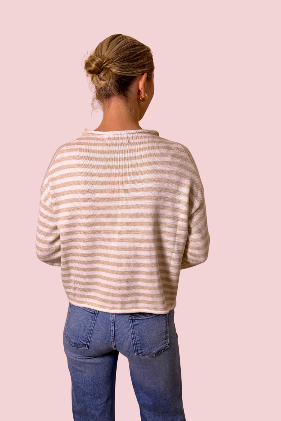 Cozy Conversations Striped Button Front Knit Cardigan Sweater with Collar