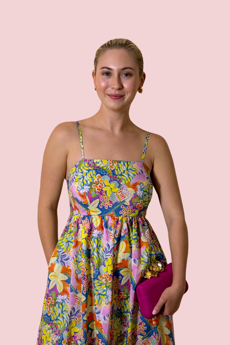 Summer Muse Multicolor Floral Maxi Dress with Spaghetti Straps and Flowy Skirt