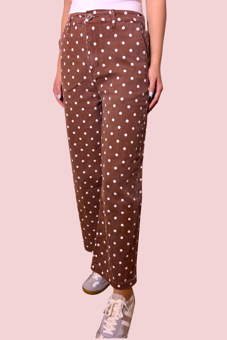 Spotted Favorite High Rise Polka Dot Straight Leg Pants