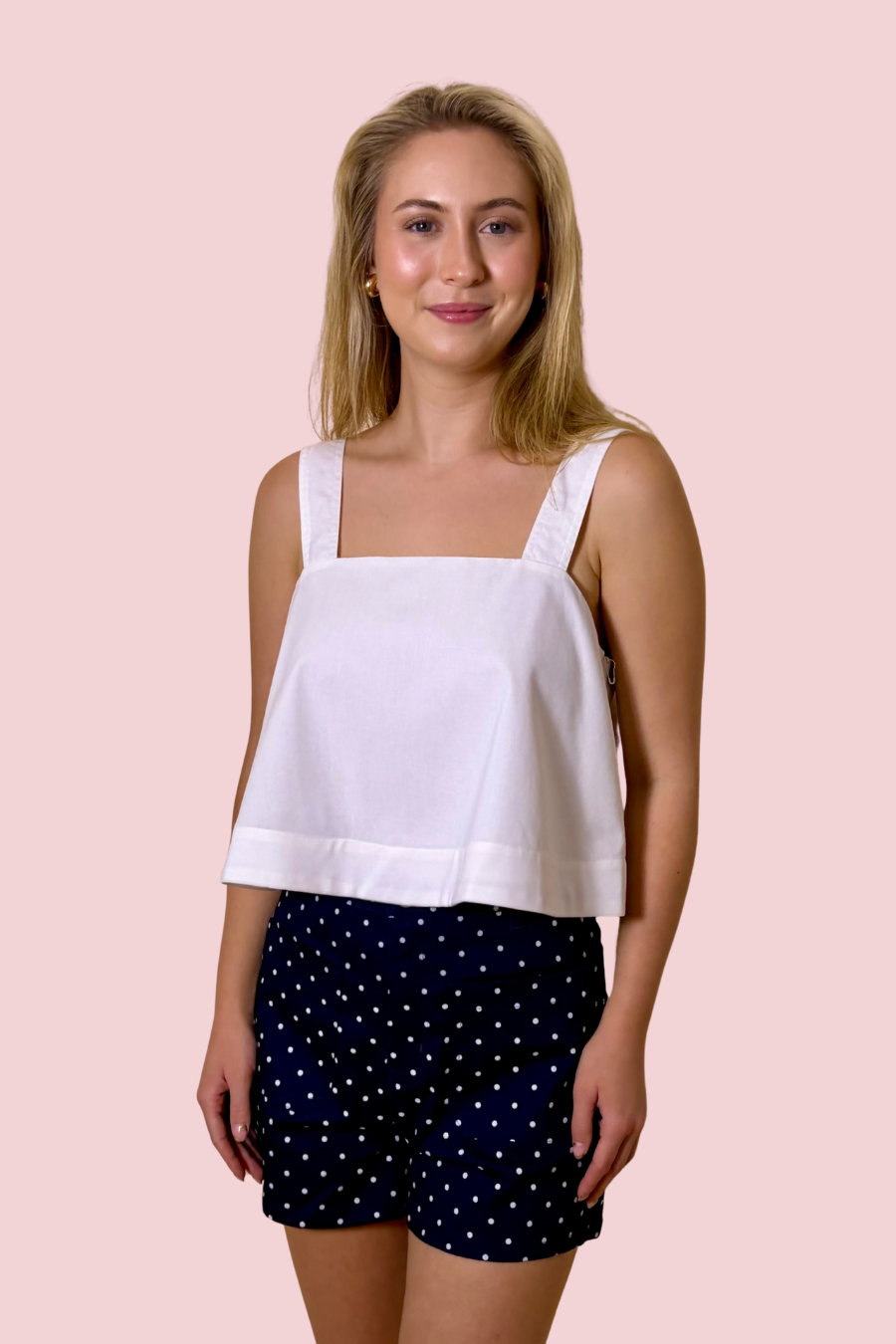 Summer Staple Minimalist White Top with Wide Straps
