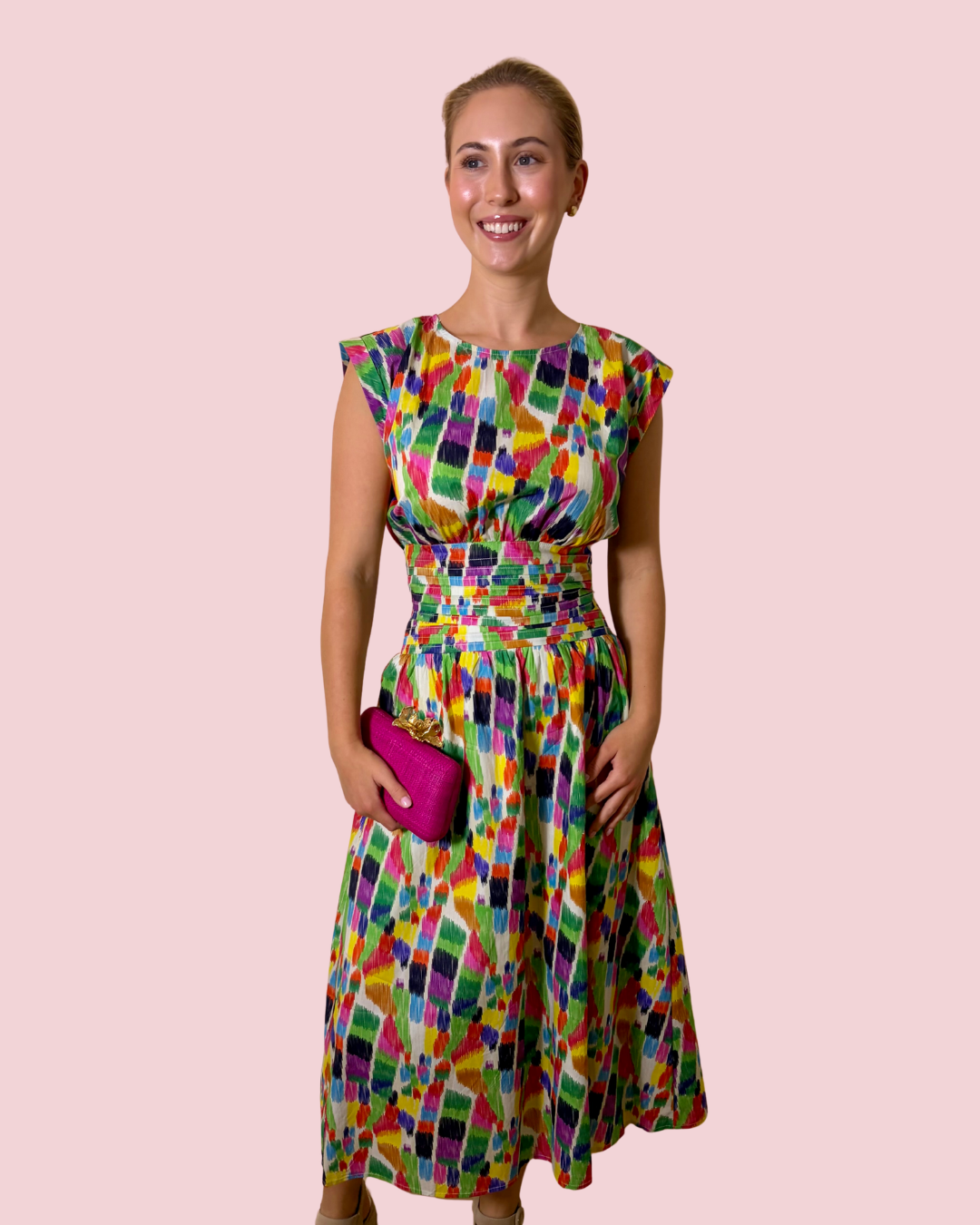 Color Me Happy Multicolor Abstract Print Two Piece Skirt Set