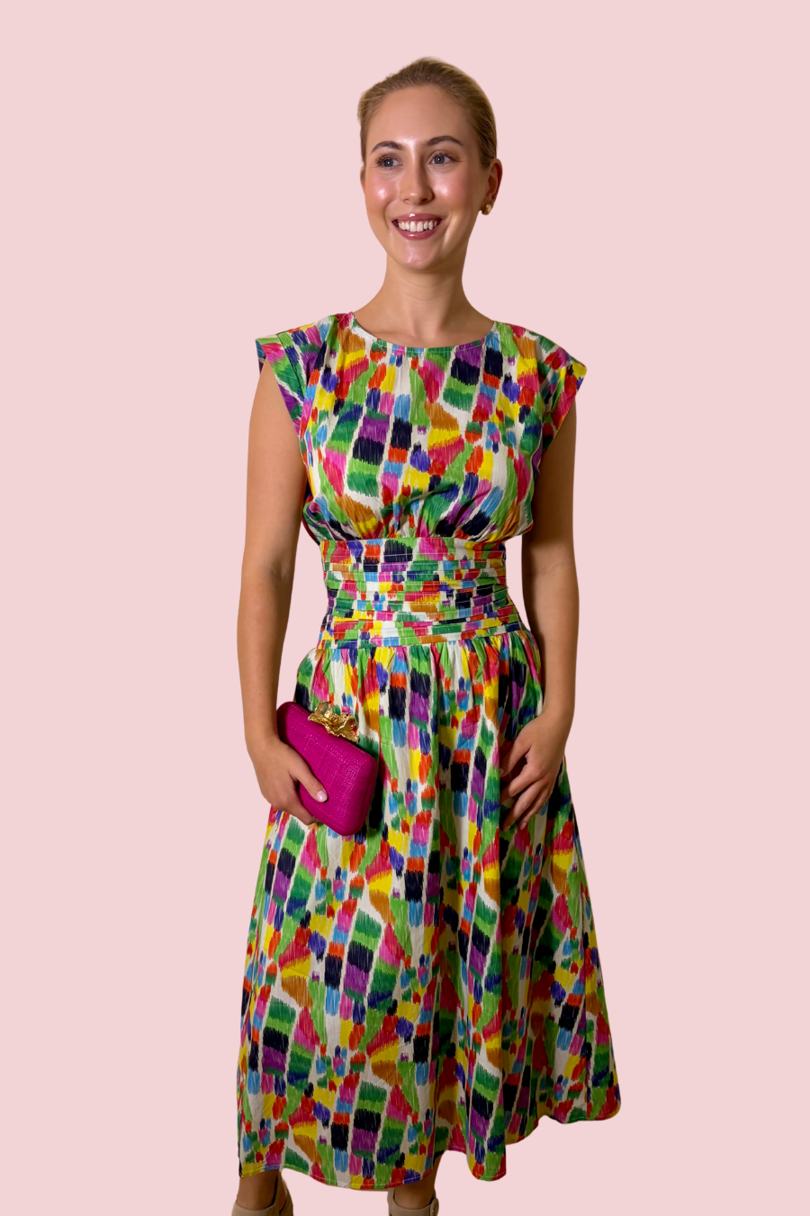 Color Me Happy Multicolor Abstract Print Two Piece Skirt Set