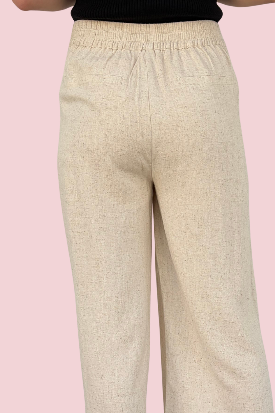 Nantucket Oatmeal Wide Leg Linen Blend Pants