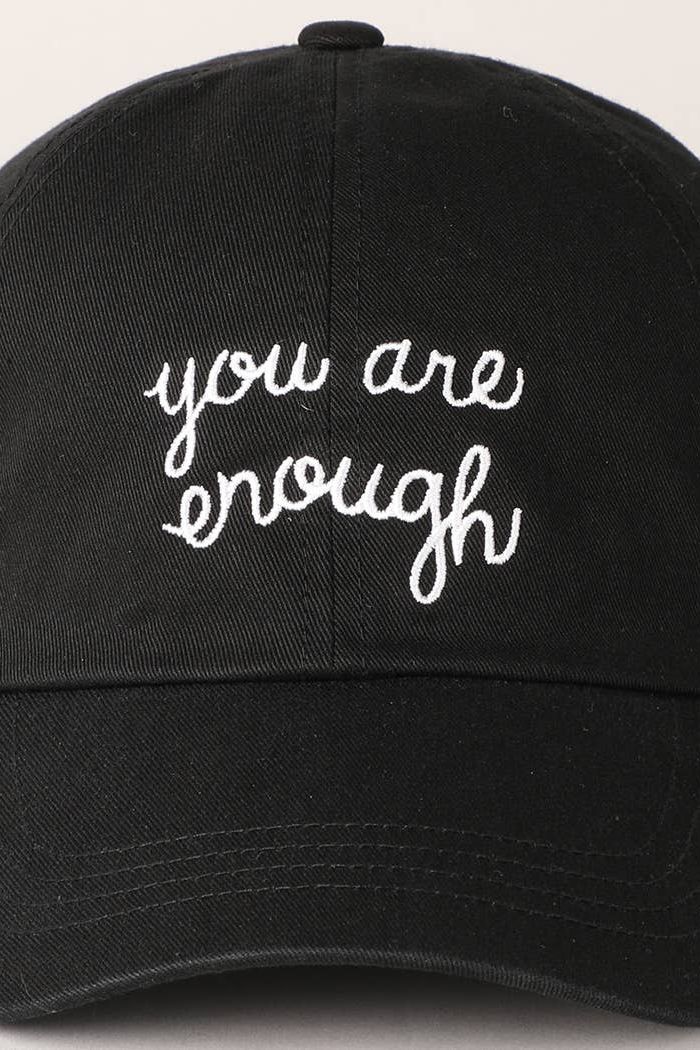 You Are Enough Embroidered Letters Baseball Cap