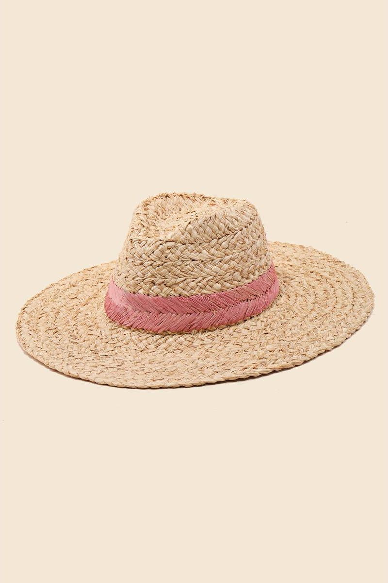 Braided Leaf Strap Straw Hat