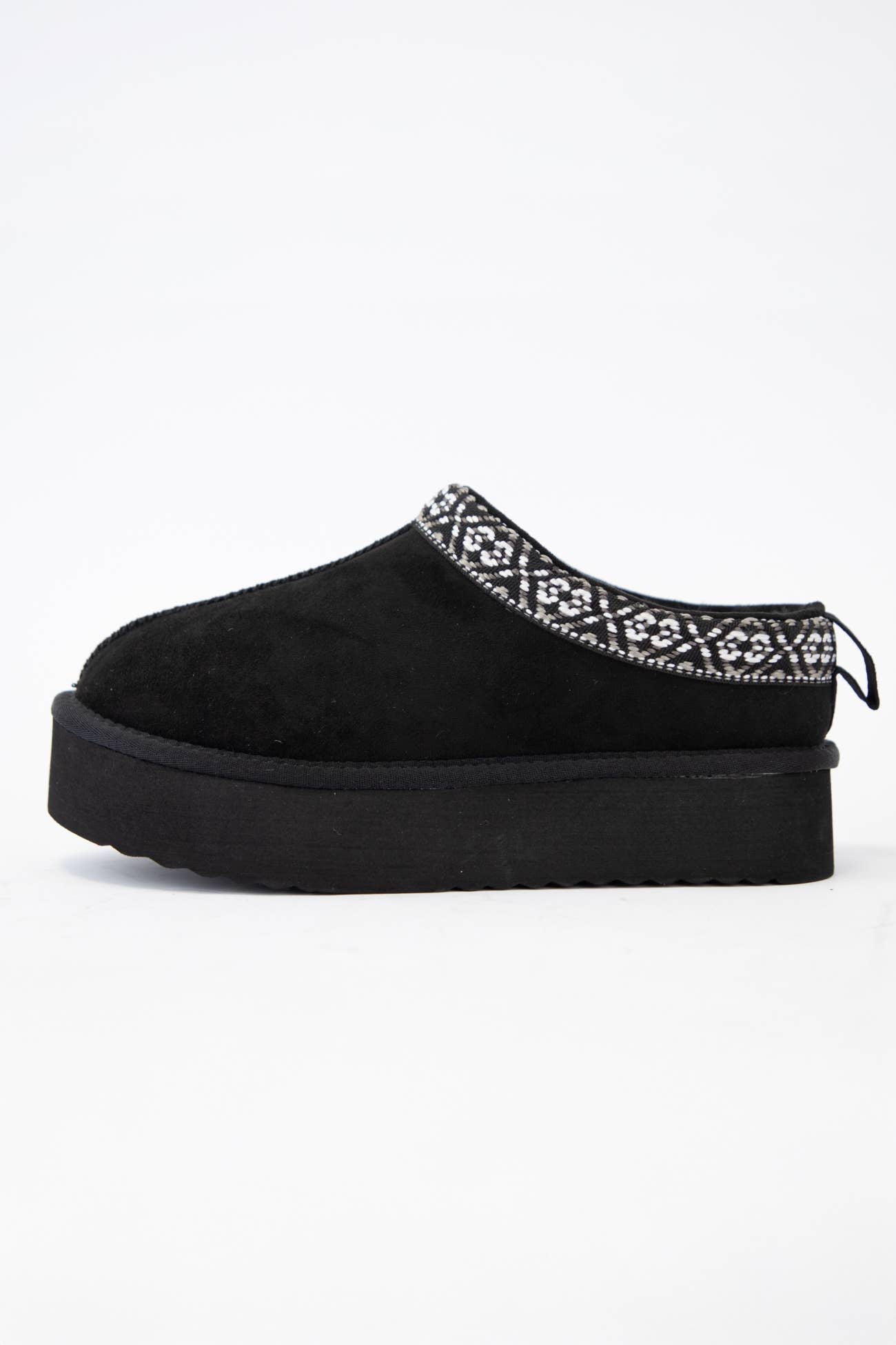 EAGLE EMBROIDERED PLATFORM SHERPA FUR LINED SLIPPERS