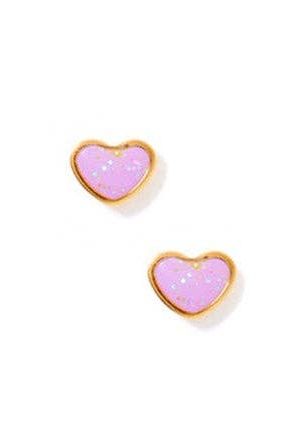Screwback Stud Earrings - Nora Heart Purple