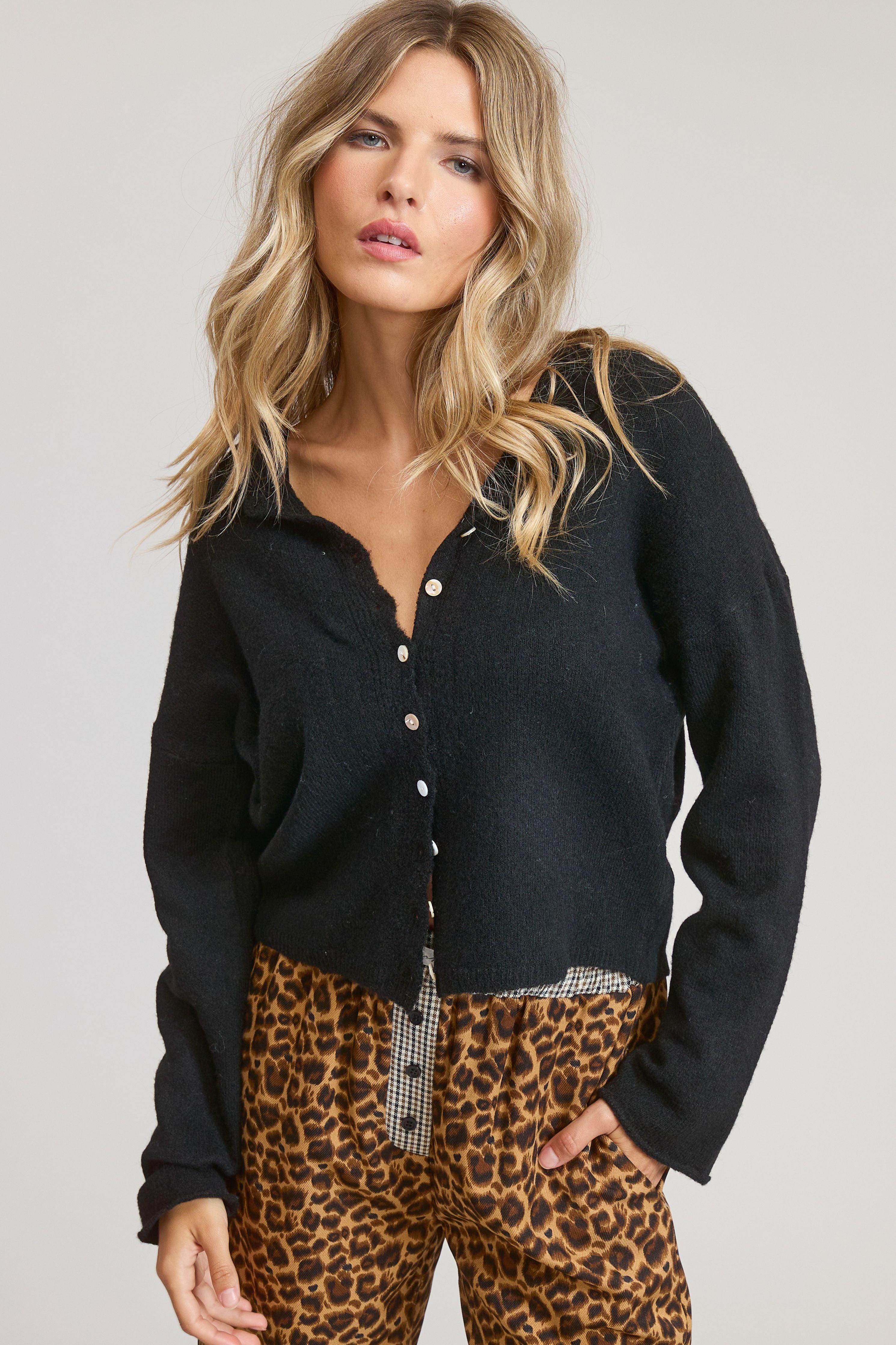 Essential Button Down Cardigan Top