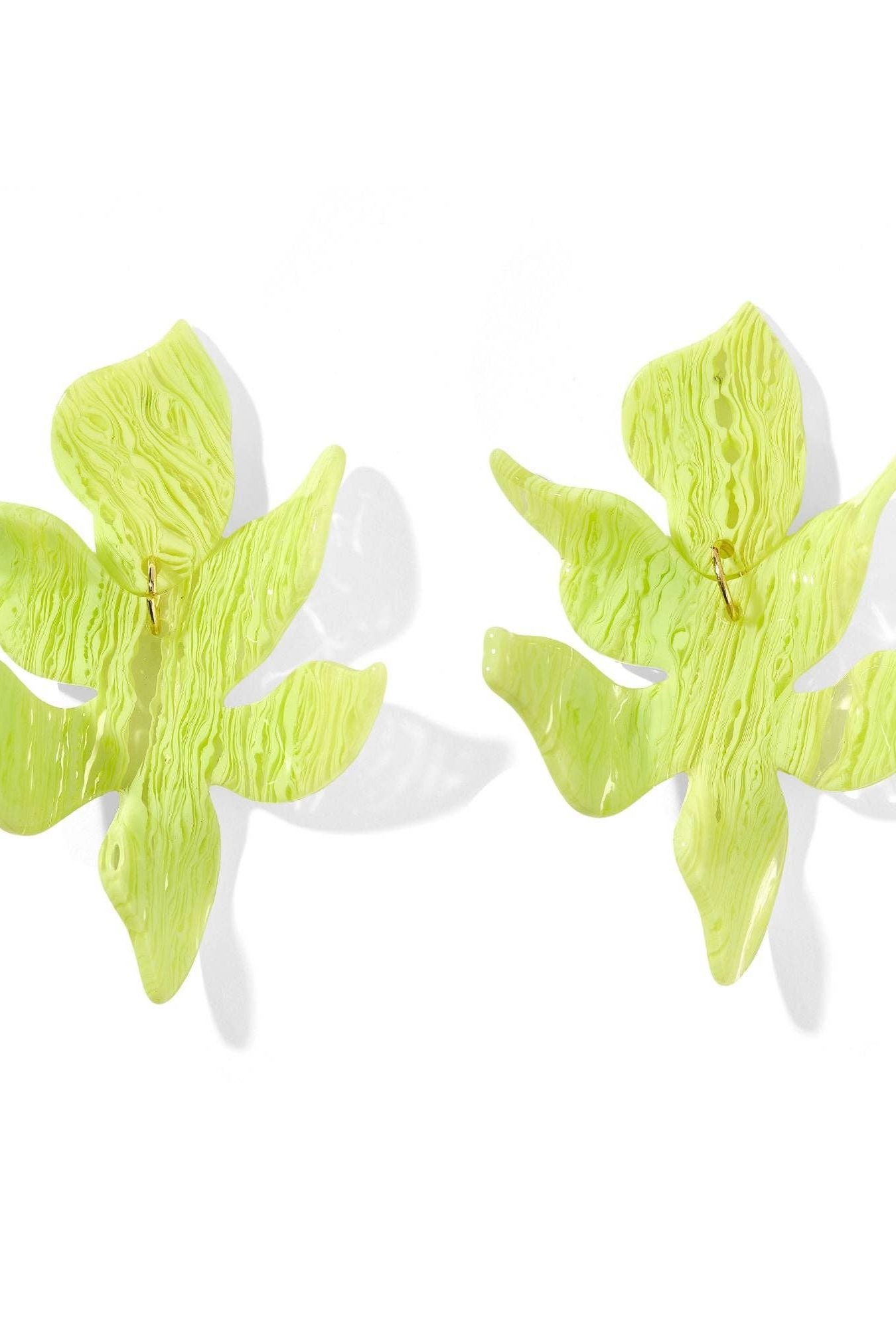 Flora Statement Earrings - Lime Zest