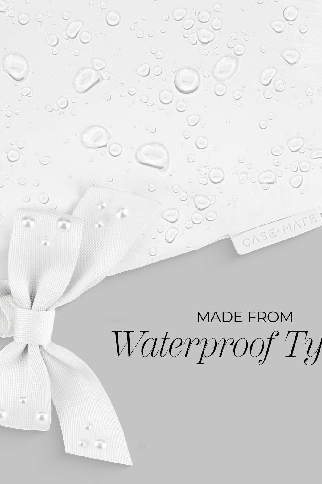 Ivory Pearl Bow Waterproof Beach Zip Pouch