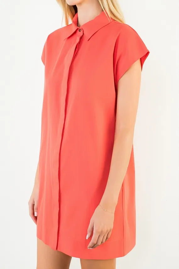 Nine to Wine Collared Shift Mini Dress