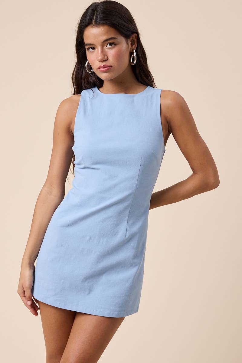 Match Point Sleeveless Mini Dress with Built-In Shorts