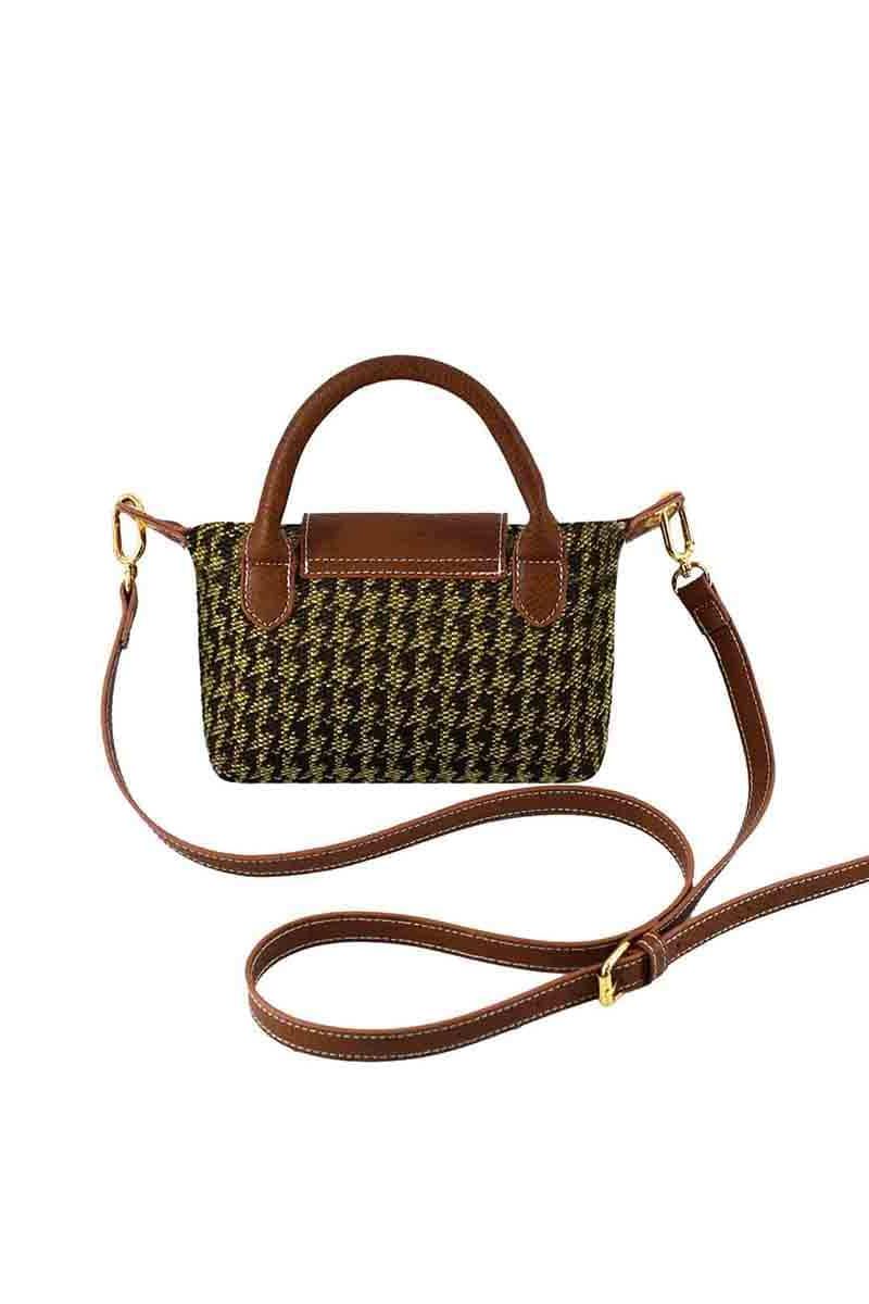 Houndstooth Mini Crossbody Bag