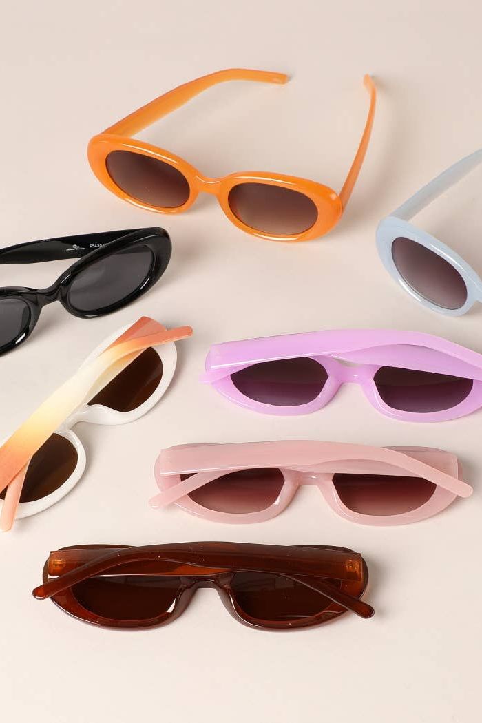 Women's Rounded  Bold Frame Tinted Sunglasses