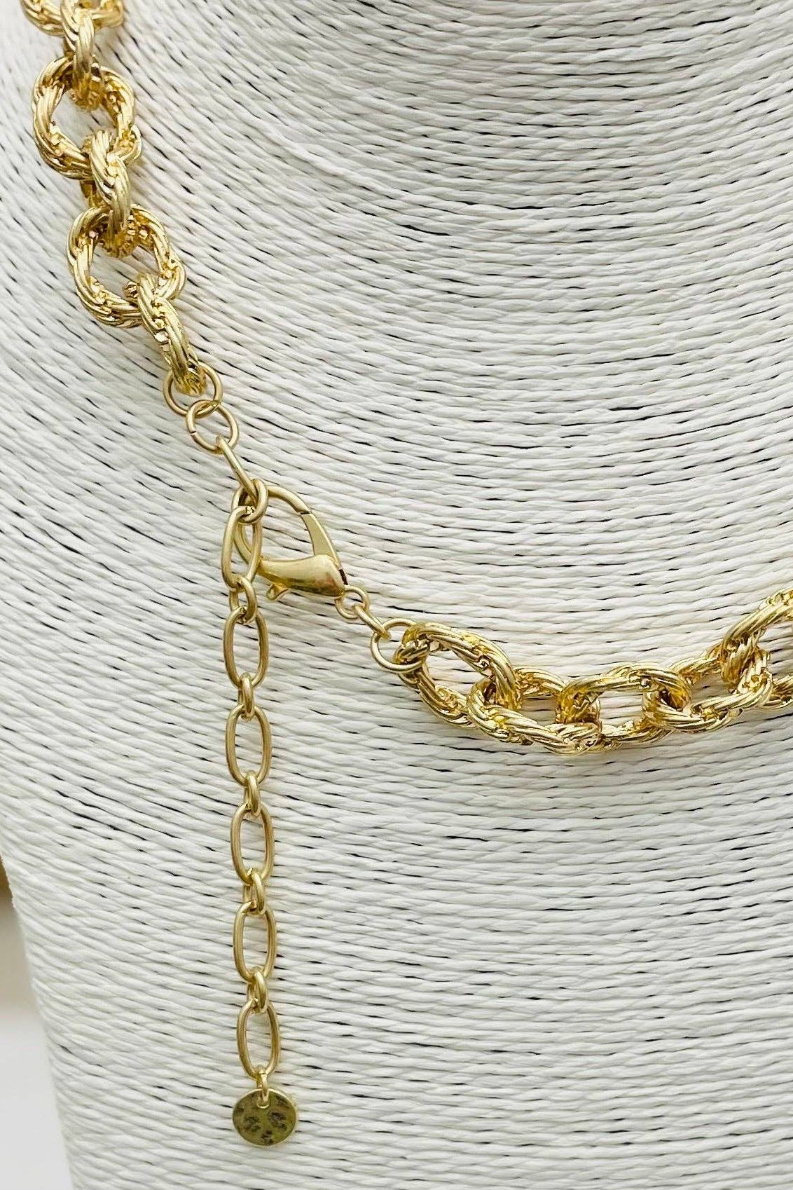 Twisted Link Coin Necklace