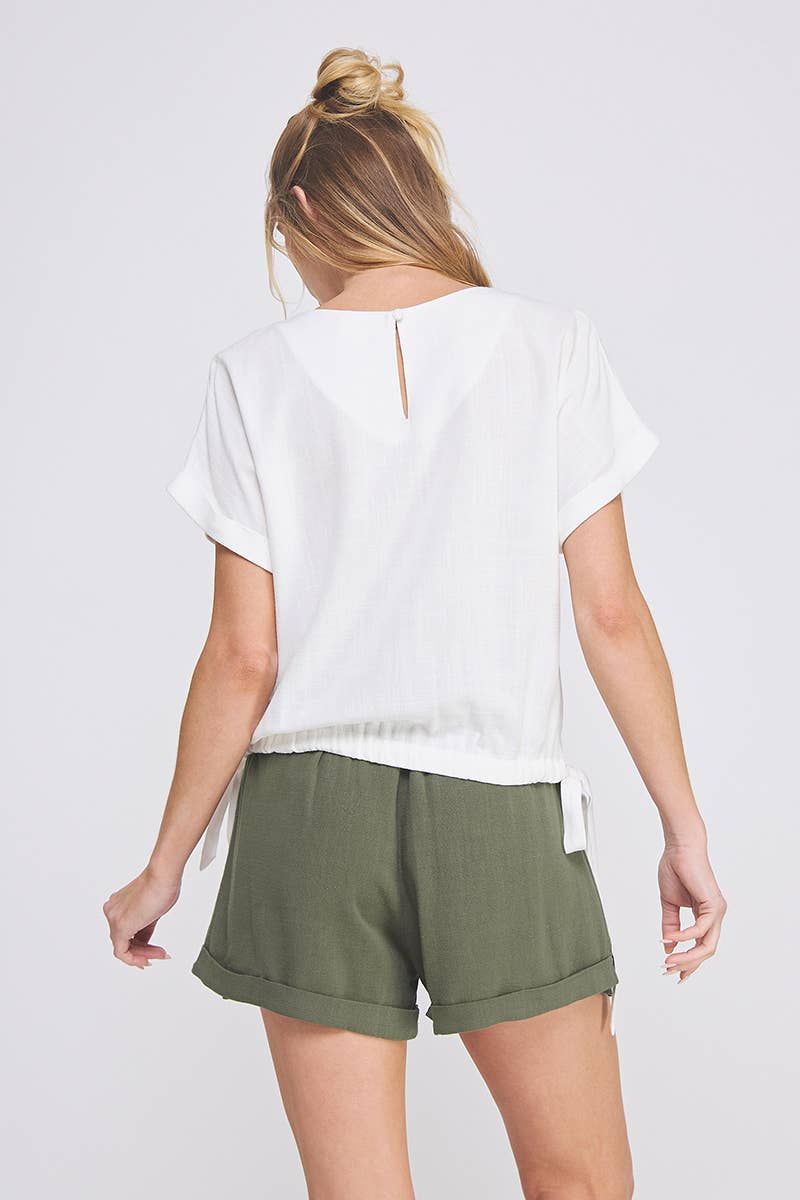 Soft Linen Roll-cap Easy Top