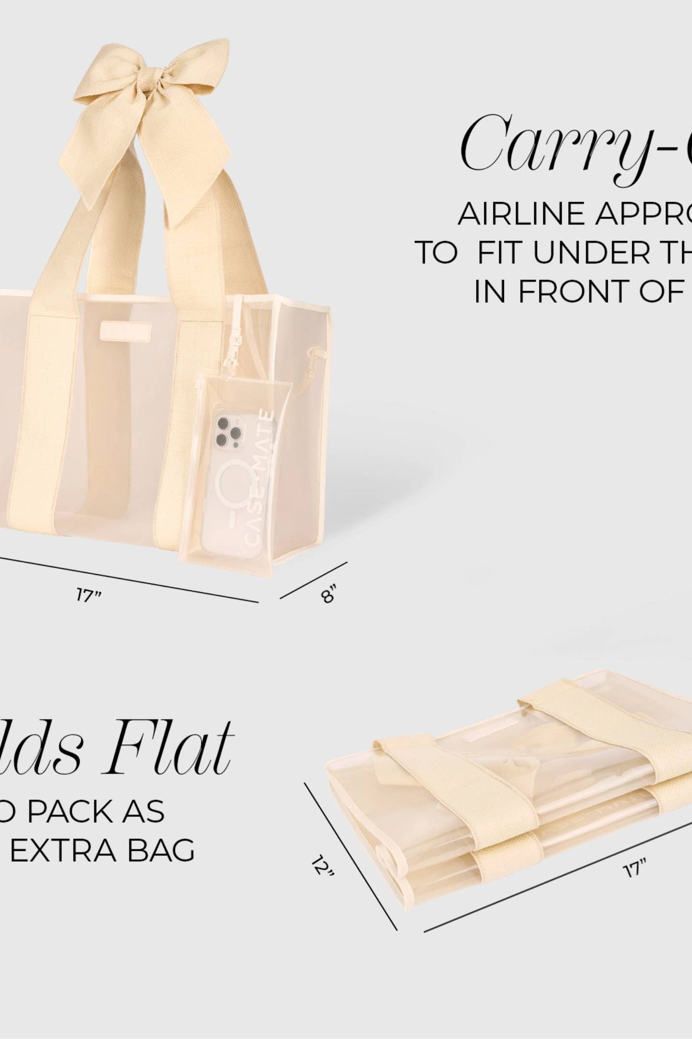 Casemate Ecru Beach Tote with Phone Pouch