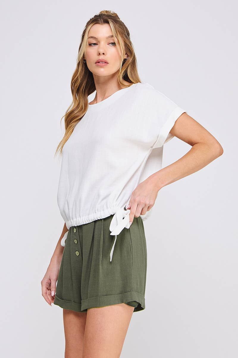 Soft Linen Roll-cap Easy Top