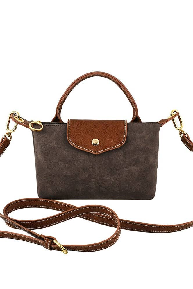 SU781 Faux Suede Mini Crossbody Bag