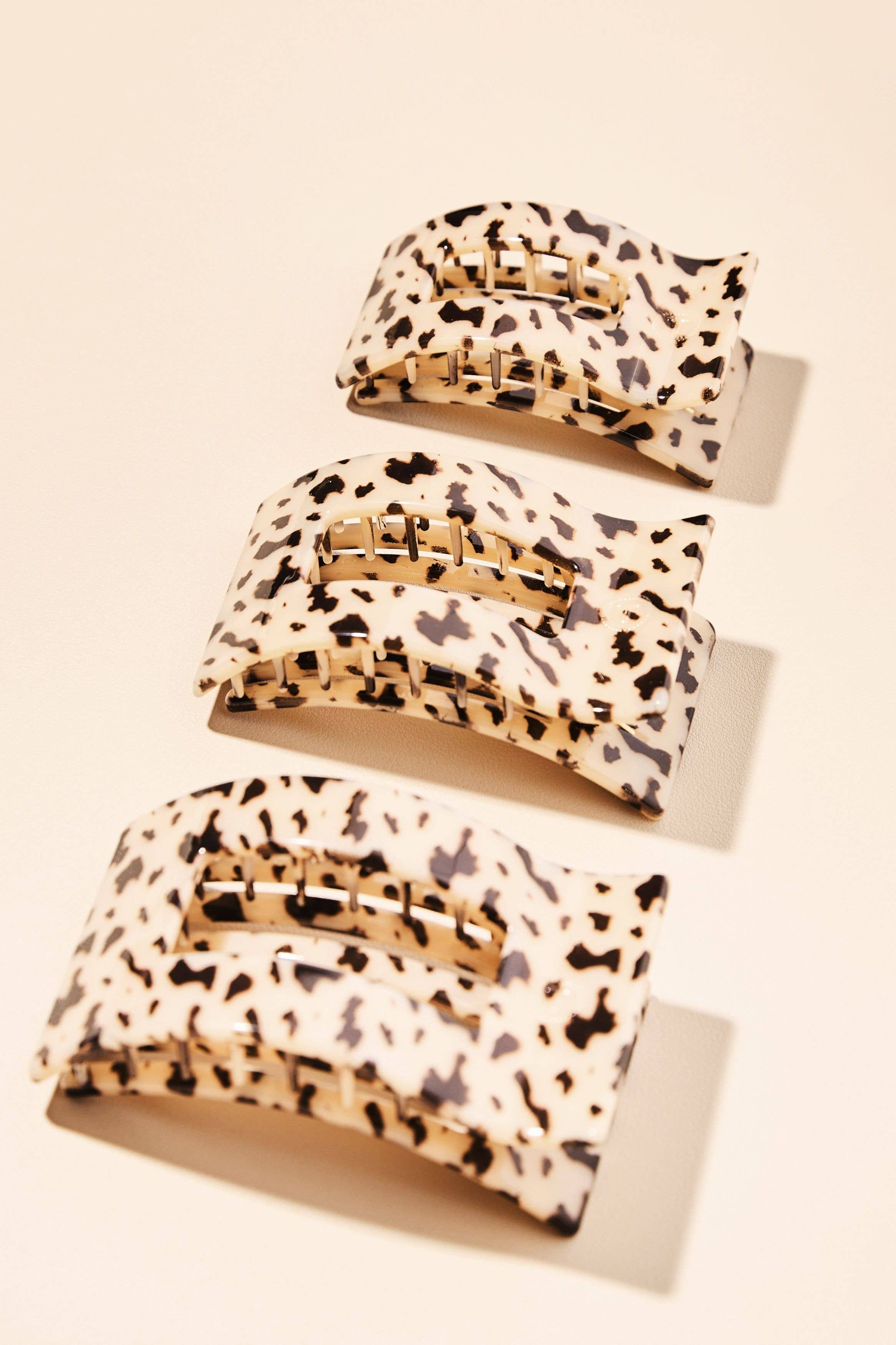 Flat Rectangle Hair Clip | Large | Blonde Tortoise