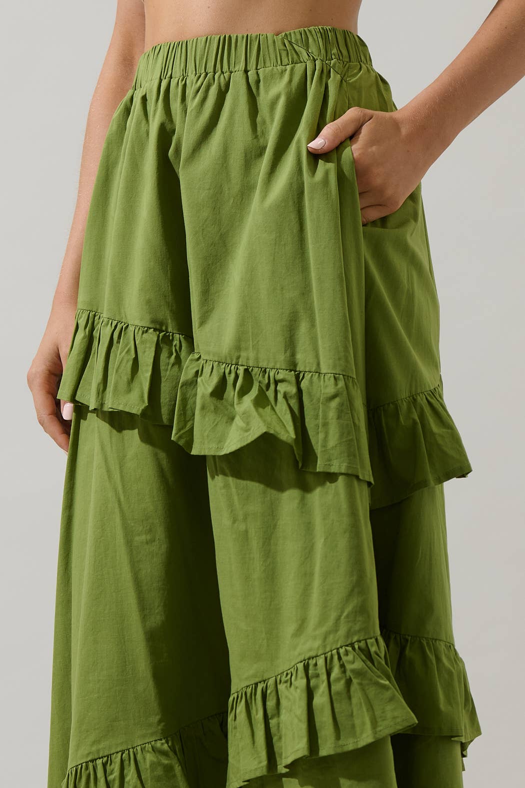 Himan Ruffle Midi Skirt