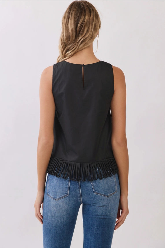Fringe Factor Sleeveless Fringe Hem Top