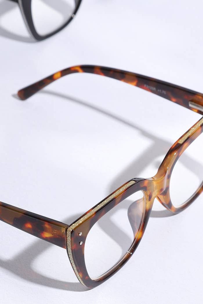 Wide Frame Glitter Side Fashion Reading Glasses