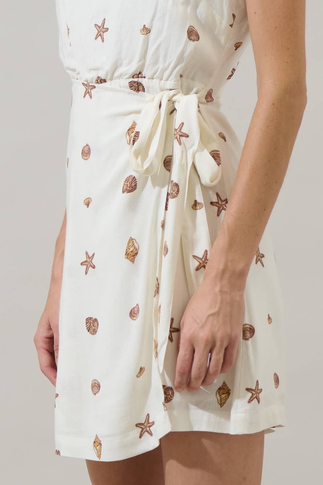 Cerise Shells Wrap Mini Dress