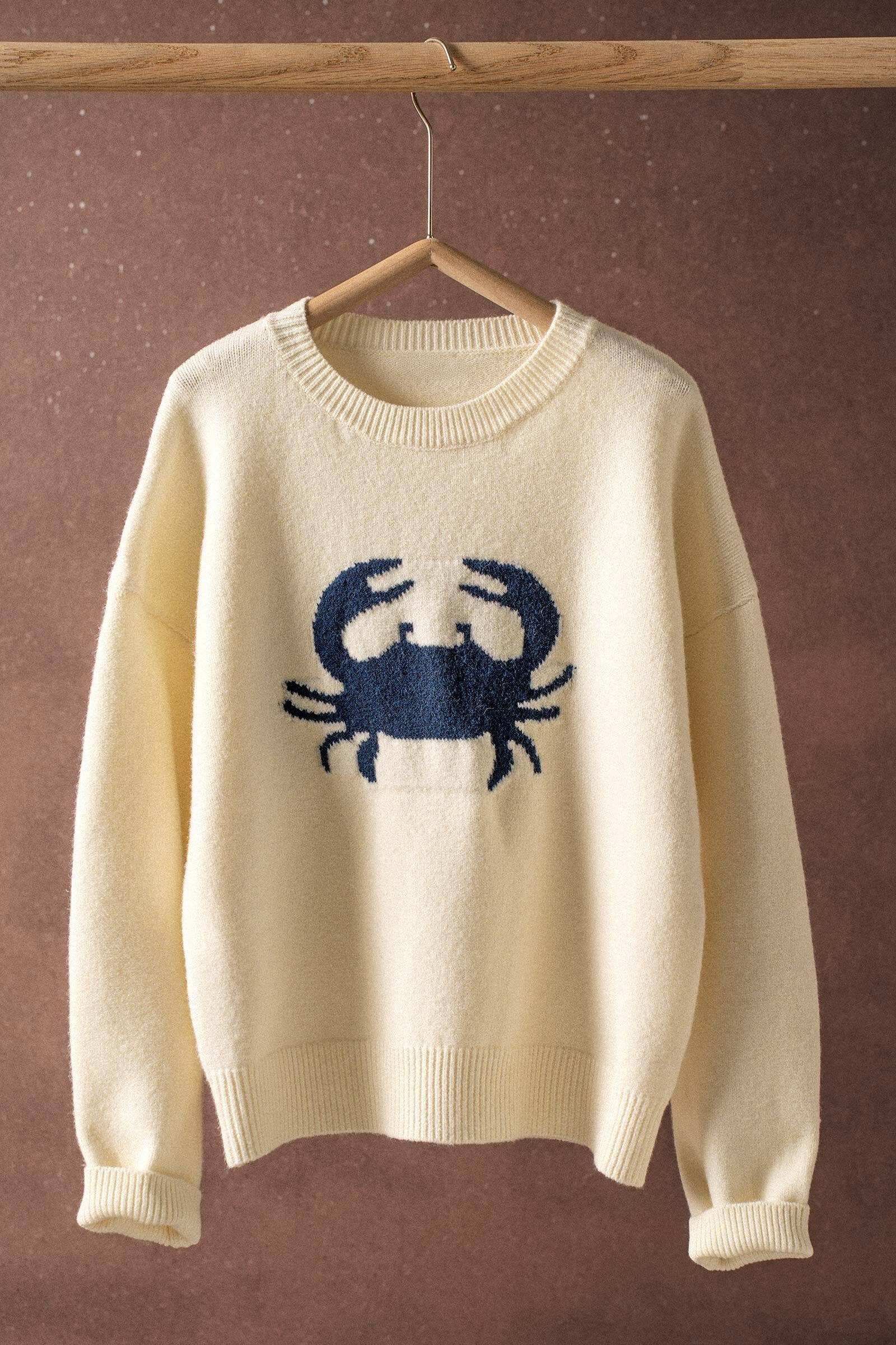 Crab Graphic Relaxed Knit Sweater