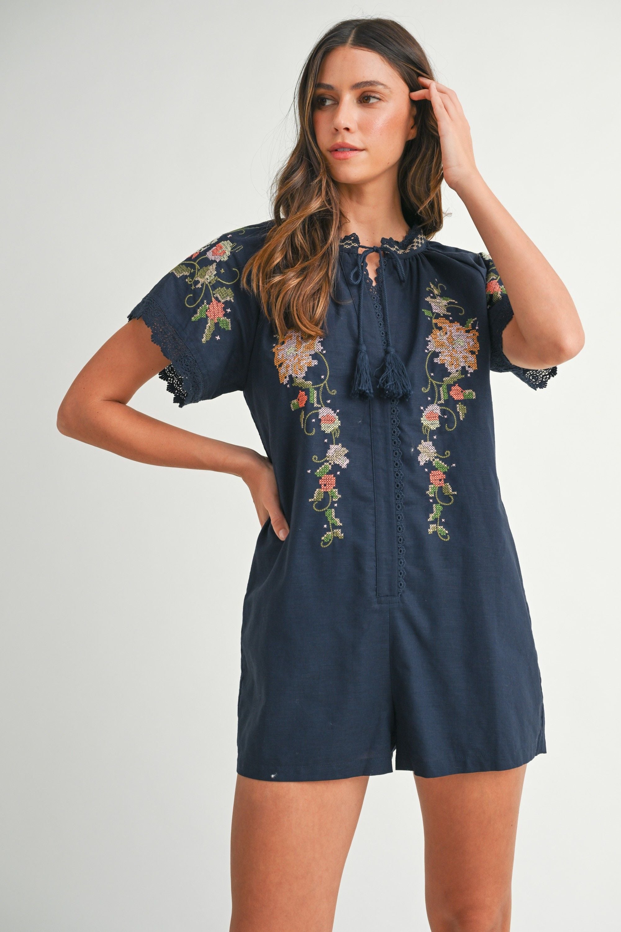 Ellie Embroidered Romper