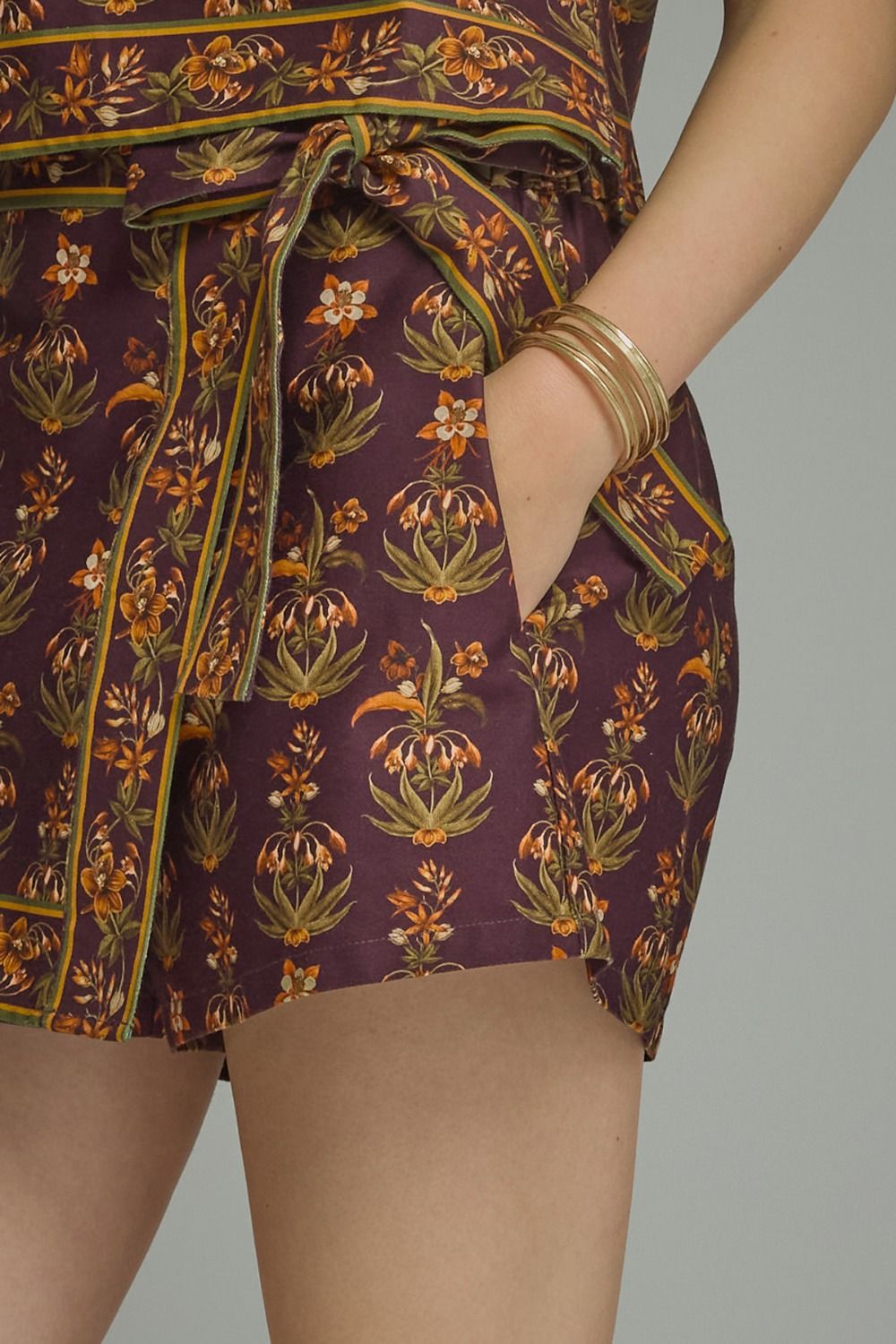 Border Bloom Floral Wrap Mini Skort