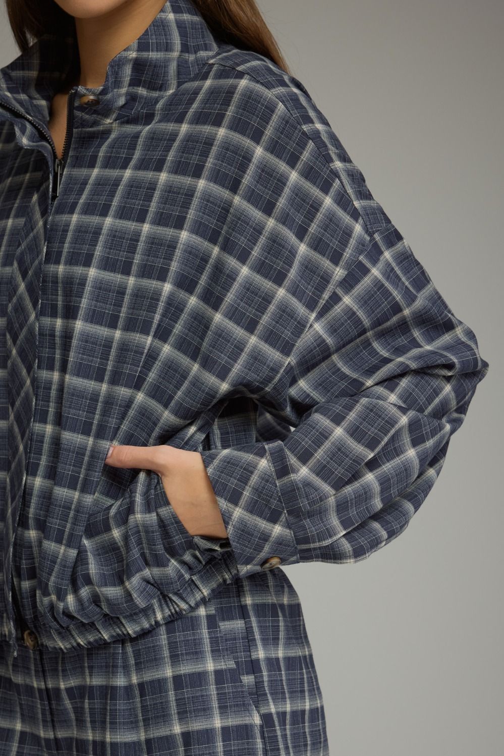 Plaid About You Plaid Zip Up Jacket