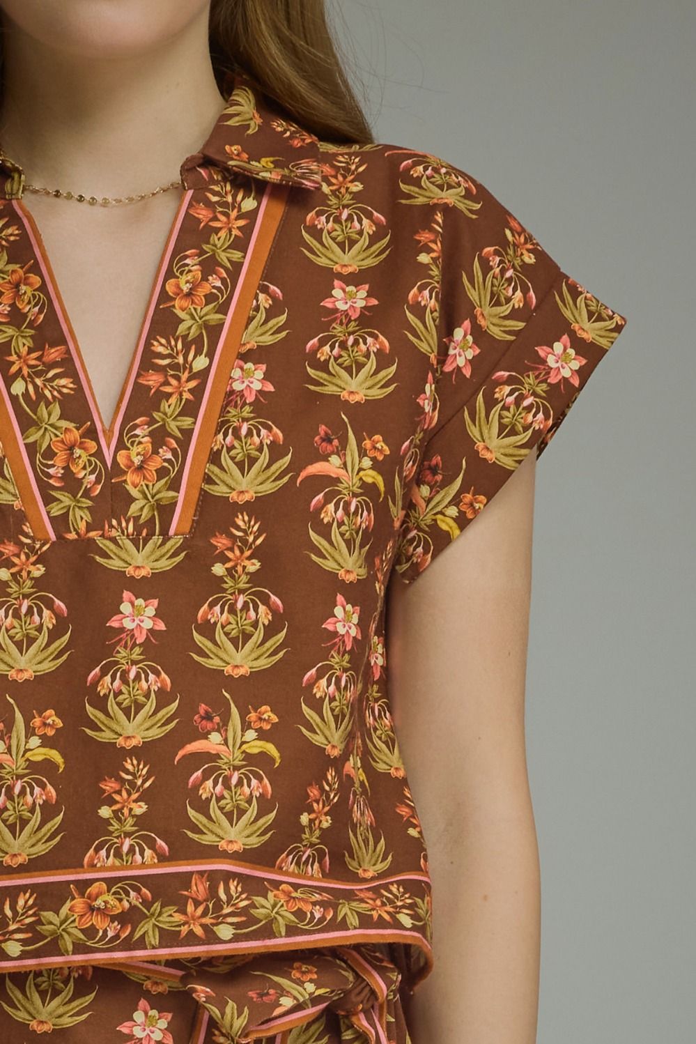 Border Bloom Boho Medallion Print Top