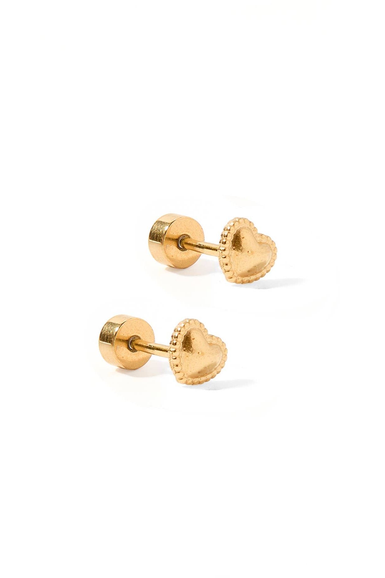 Screwback Stud Earrings - Violet Heart