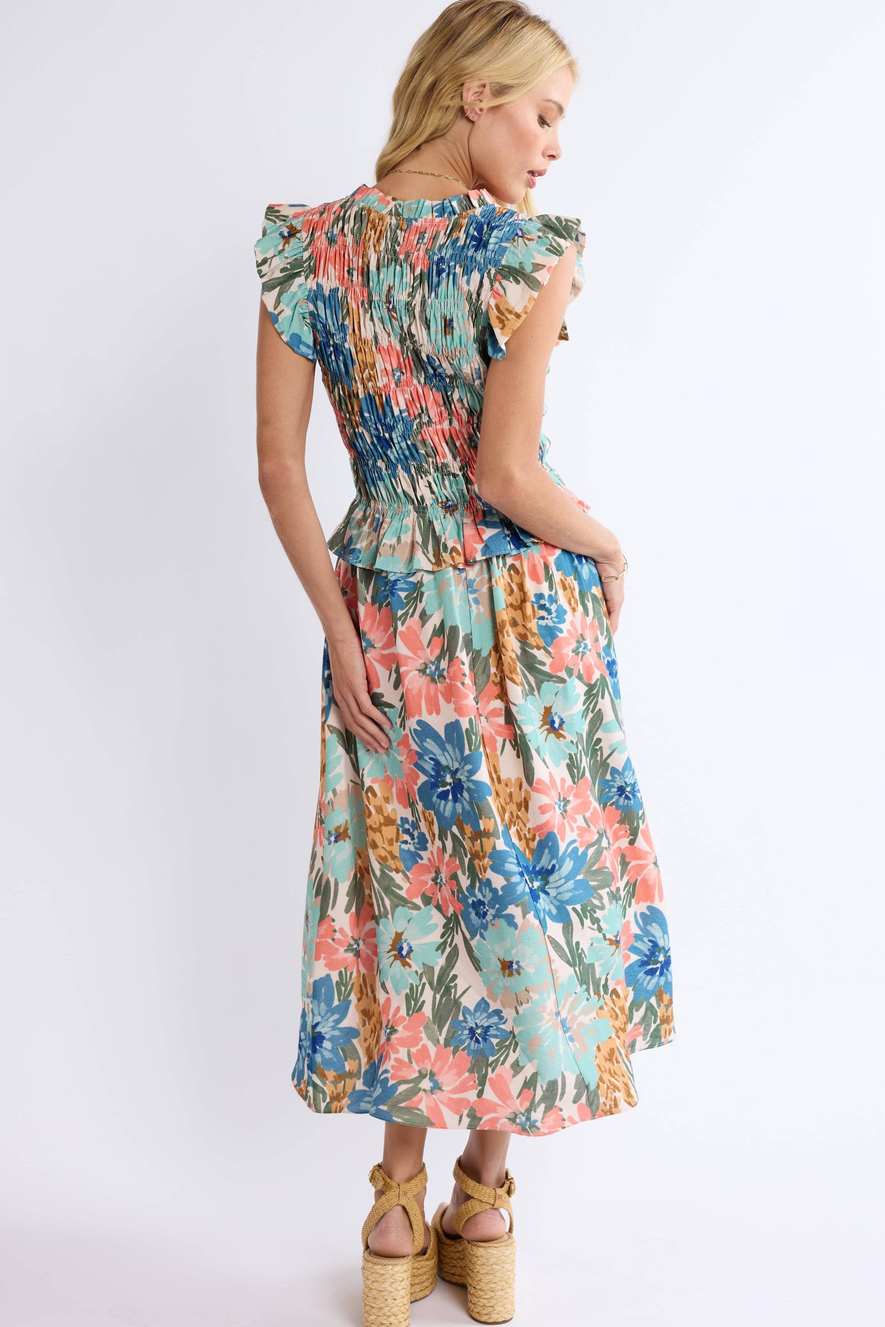 Shop Local Smocked Bodice Midi Dress