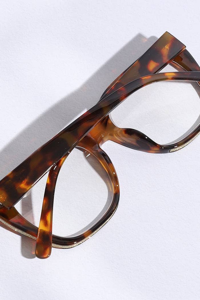 Wide Frame Glitter Side Fashion Reading Glasses