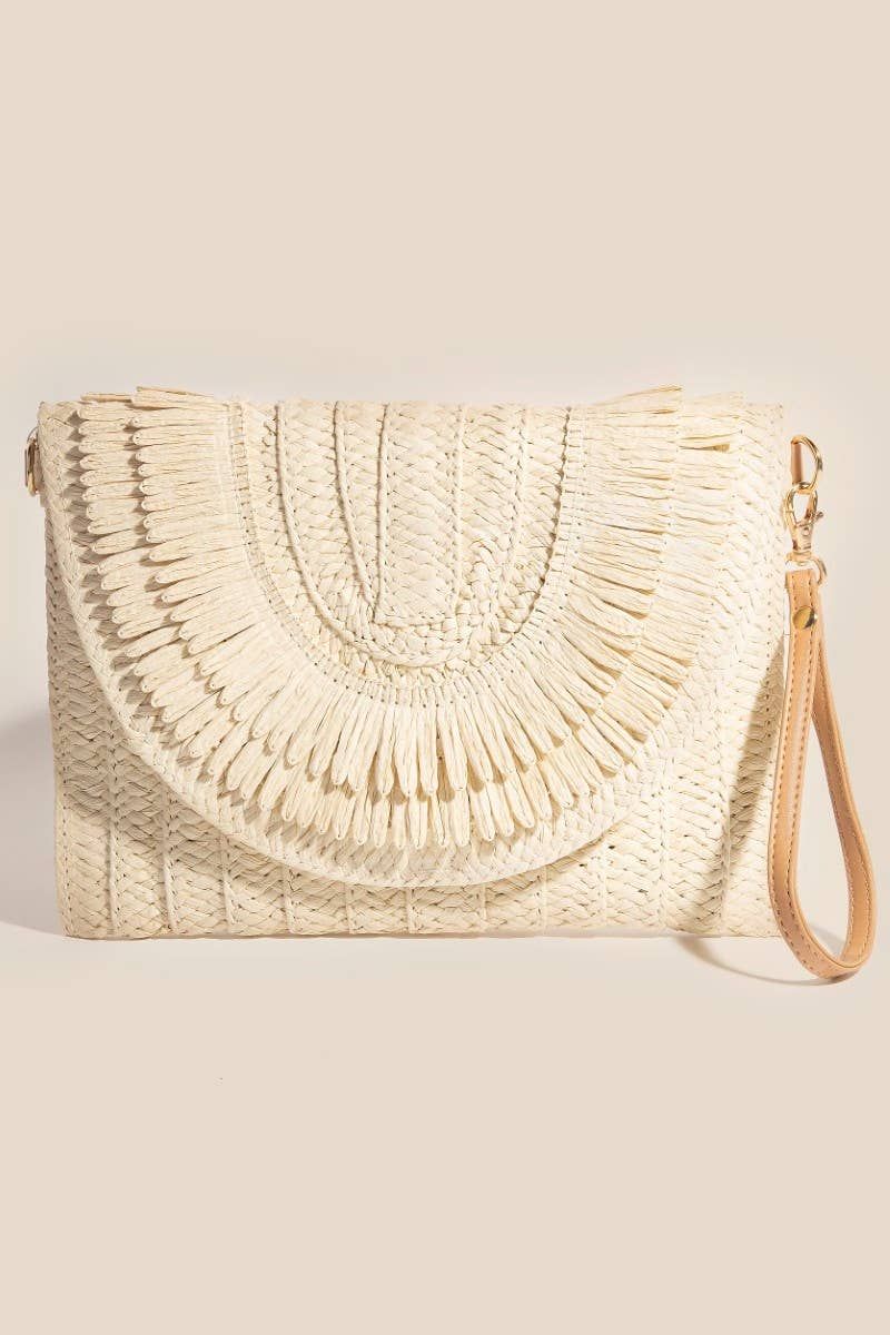 Intricate Paper Weave Envelope Clutch Bag
