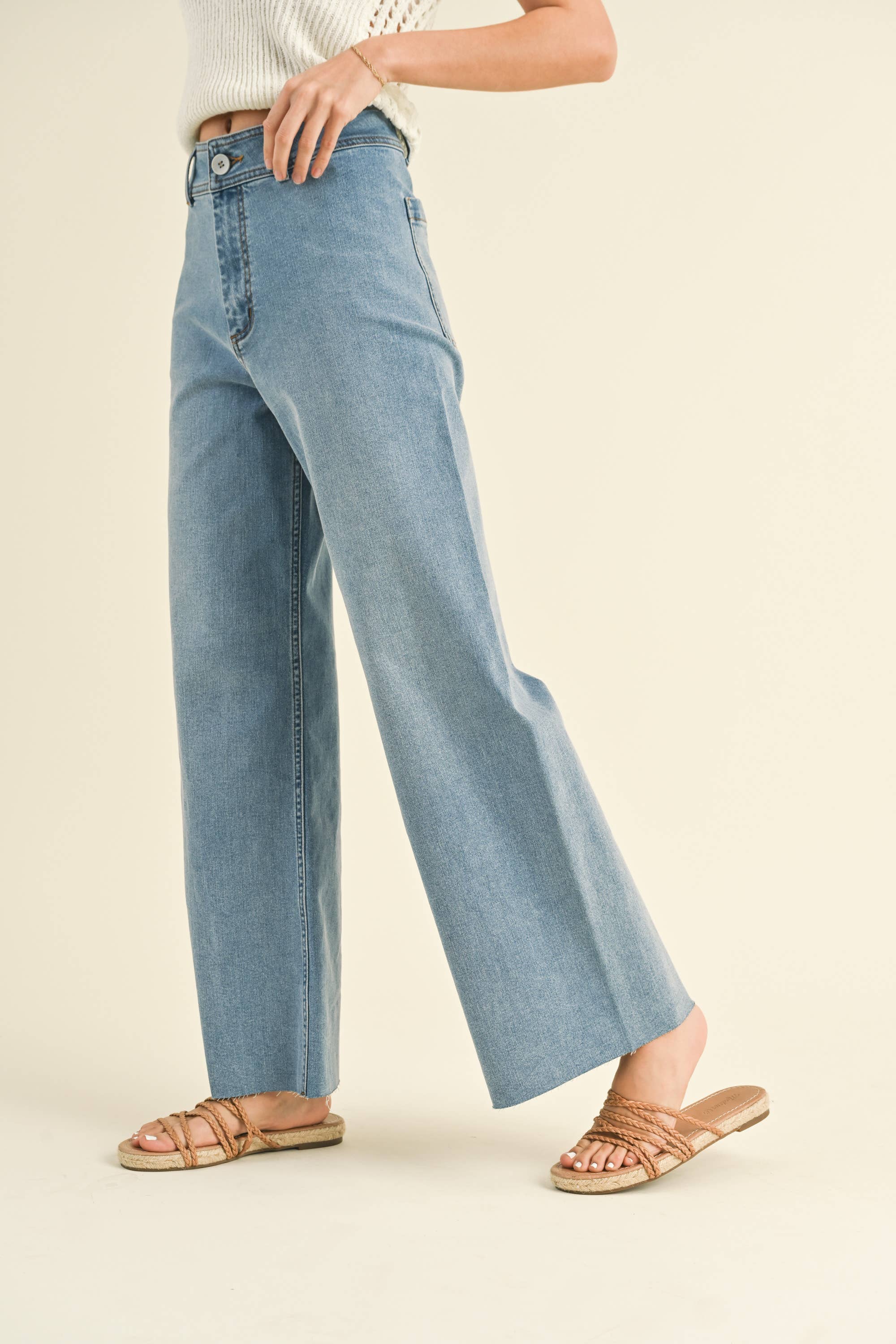 Straight Wide Denim Pants