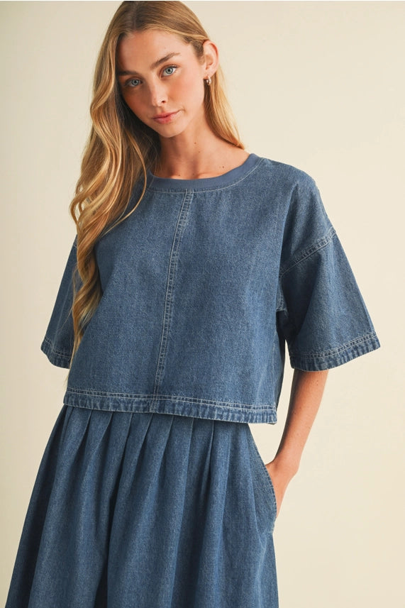 Denim Dream Cropped Denim Top