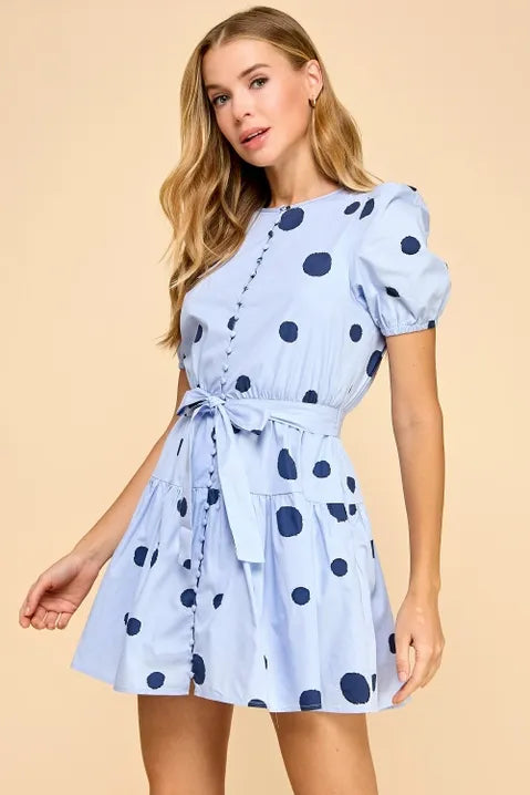 Polka Dot Short Sleeve Dress