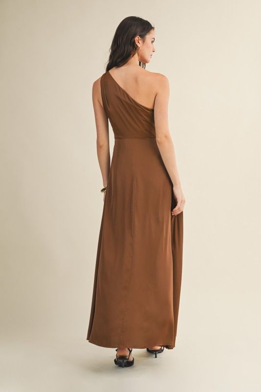 One Shouder Draped Dress