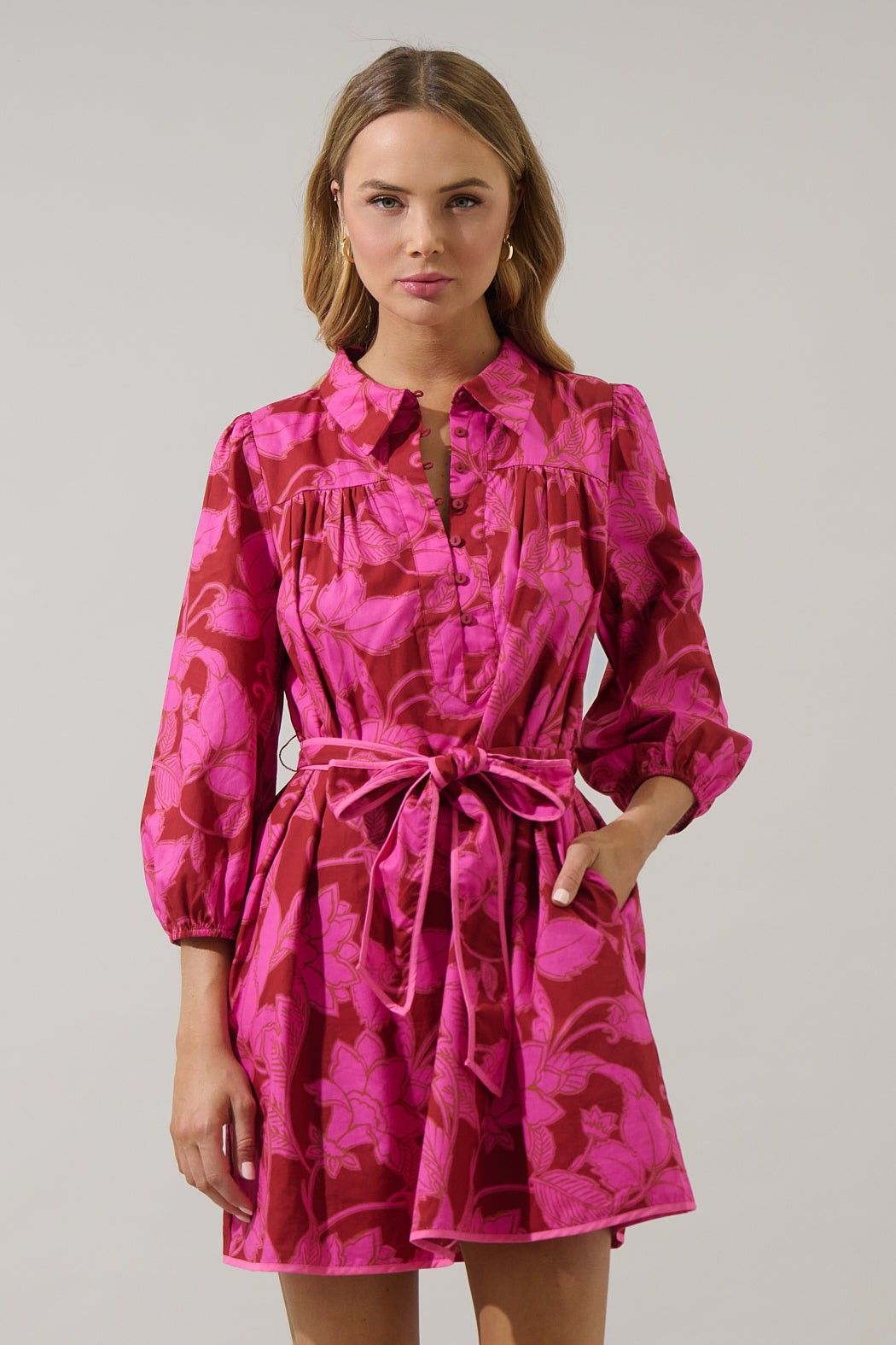 Craney Floral Collared Mini Dress