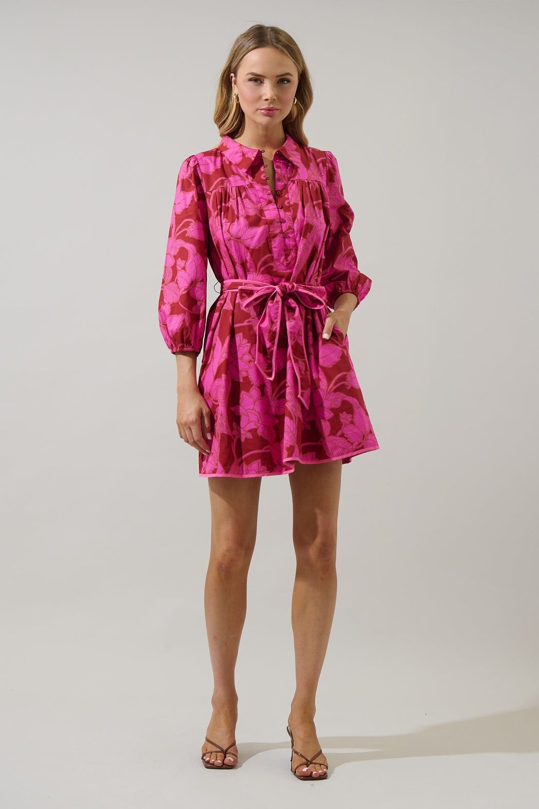 Craney Floral Collared Mini Dress