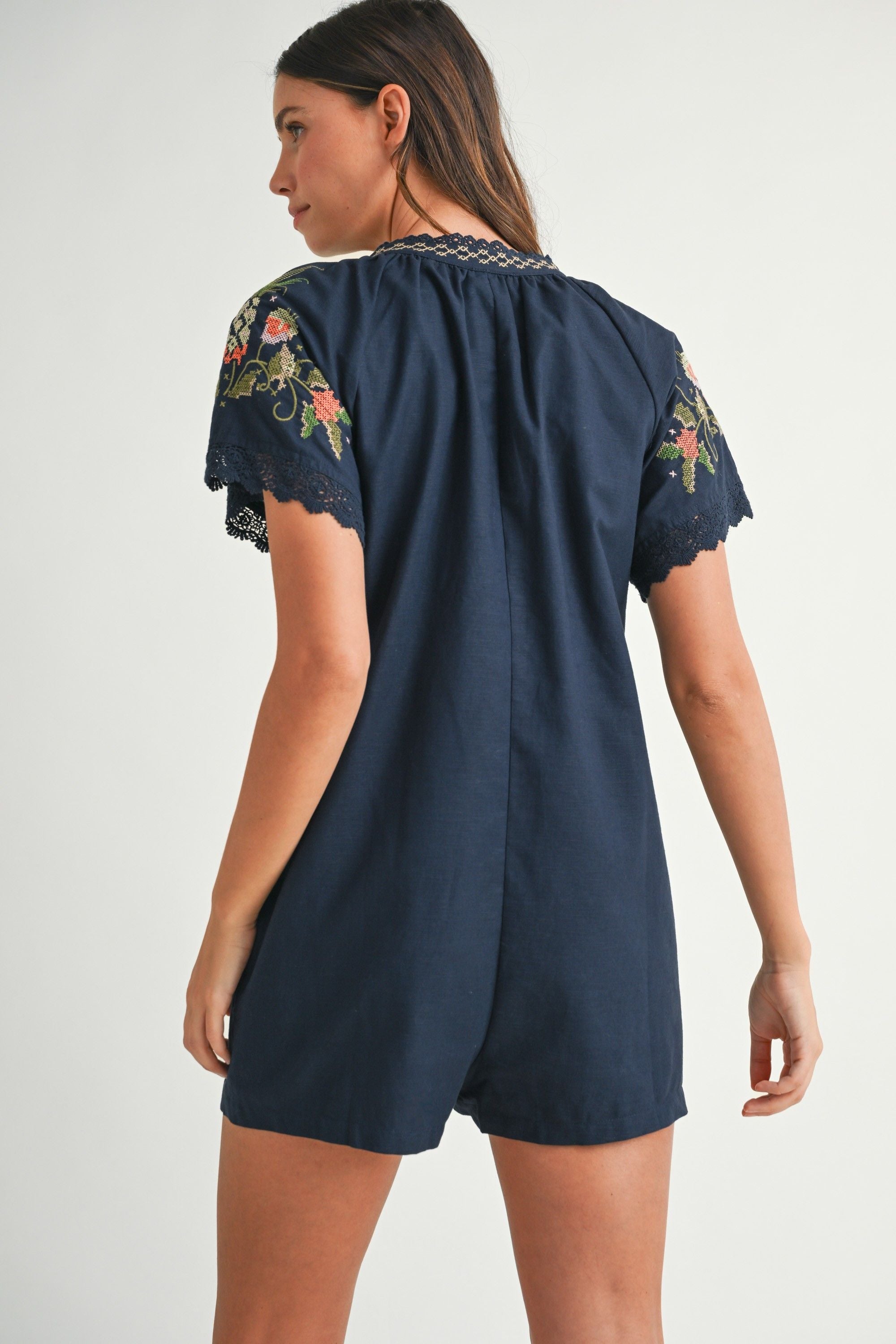 Ellie Embroidered Romper